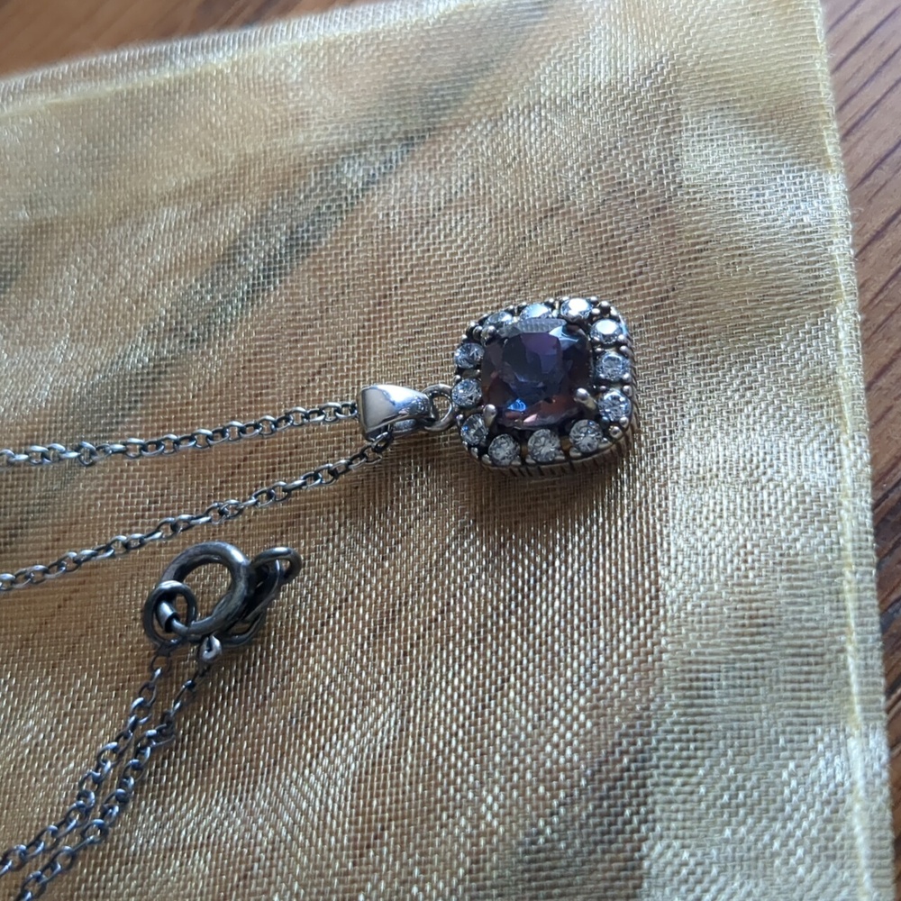 •Sterling Silver Ametrine,/Crystal Necklace